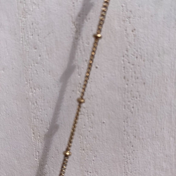 Tassel Necklace Gray and Goldtone 32” long dainty chain - Picture 5 of 6